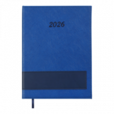 Датований щоденник А5 Buromax PRESTIGE, A5, синій, штуч.шкіра