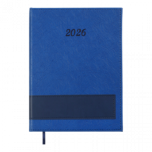 Датований щоденник А5 Buromax PRESTIGE, A5, синій, штуч.шкіра