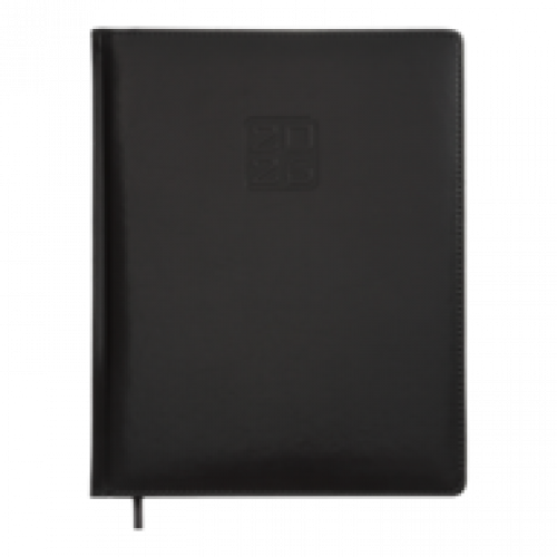 Датований щоденник А4 Buromax BRAVO (Soft), L2U чорний, штуч.шкіра/поролон