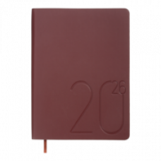 Датований щоденник А5 Buromax DARK MORANDI темно-червоний, штуч.шкіра