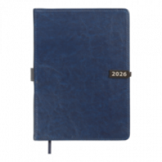 Датований щоденник А5 Buromax LEGEND синій, штуч.шкіра