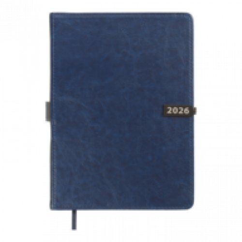 Датований щоденник А5 Buromax LEGEND синій, штуч.шкіра