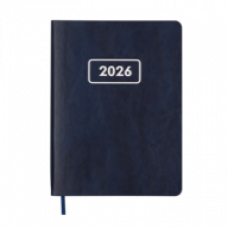 Датований щоденник А5 Buromax MEMORY синій, штуч.шкіра