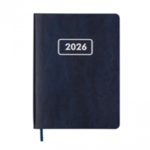 Датований щоденник А5 Buromax MEMORY синій, штуч.шкіра