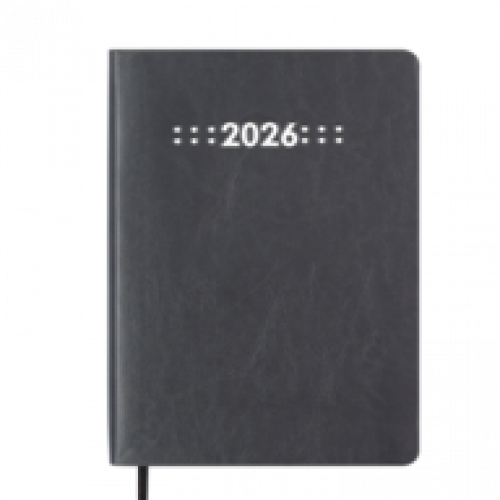 Датований щоденник А5 Buromax MEMORY сірий, штуч.шкіра