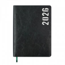 Датований щоденник А5 Buromax MIND зелений, штуч.шкіра