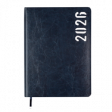Датований щоденник А5 Buromax MIND синій, штуч.шкіра