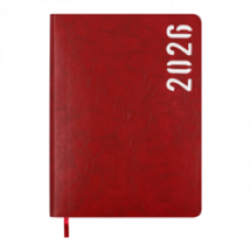 Датований щоденник А5 Buromax MIND червоний, штуч.шкіра