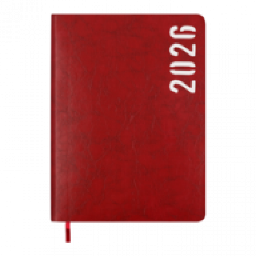Датований щоденник А5 Buromax MIND червоний, штуч.шкіра