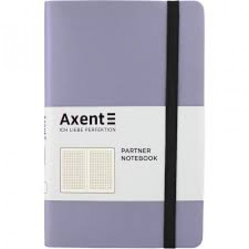 Книга записна Axent Partner Soft, 125*195, 96арк, кліт, срібляста