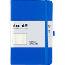 Книга записна Axent Partner, А5, 96арк, кліт, на гумці, з кішенею, ляссе, блакитна Книга записна Axent Partner, А5, 96арк, кліт, на гумці, з кішенею, ляссе, блакитна