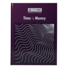 Книга обліку А4  96арк т/о # TIME IS MONEY фіолетовий
