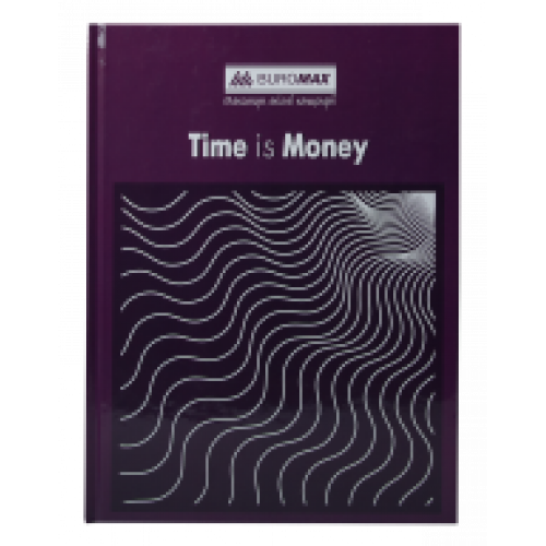 Книга обліку А4  96арк т/о # TIME IS MONEY фіолетовий