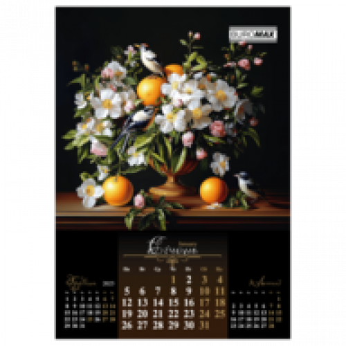 Календар настінний А2 на пружині 2026р. Flowers and birds