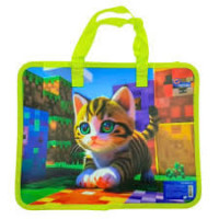 Портфель дитячий на молнії з ручками JO "Котик" 26*32см