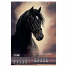 Календар настінний 2026 р., А3, 1 пружина, Horses