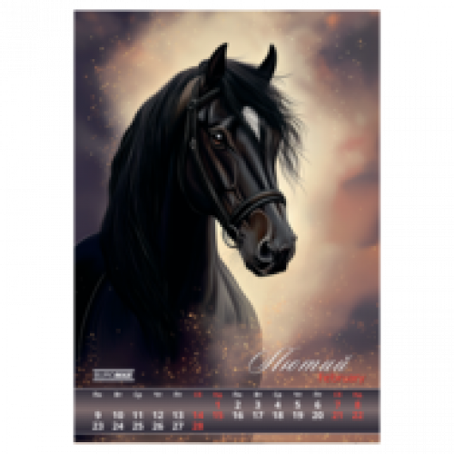 Календар настінний 2026 р., А3, 1 пружина, Horses