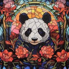 Набір для творчості алмазна картина Панда серед троянд Strateg розміром 30х30 см (DEEX16305)