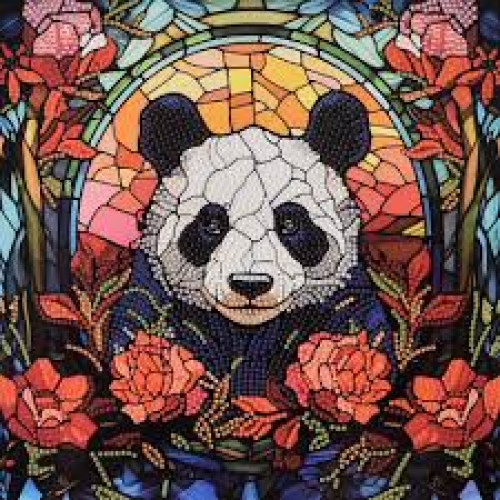 Набір для творчості алмазна картина Панда серед троянд Strateg розміром 30х30 см (DEEX16305)