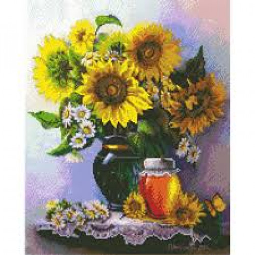Набір для творчості алмазна картина Мед та соняхи Strateg розміром 40х50 см (L-023)