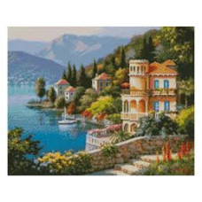 Набір для творчості алмазна картина Місто на березі Strateg розміром 40х50 см (L-324)