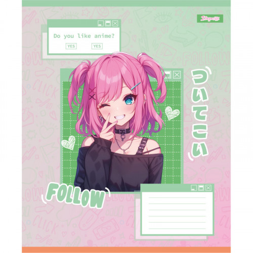 Зошит 18арк. клітинка 1В Follow Anime