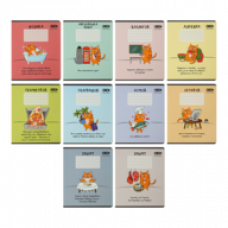 Зошит 36арк. клітинка ПРЕДМЕТКА ZіBі CUTE CAT Набір10 штук, 8 предметів