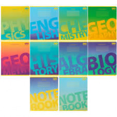 Зошит 48арк. клітинка ZіBі   Предметка НАБІР 10шт, 8 предметів GRADIENT