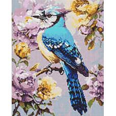 Набір з алмазною мозаїкою "Сойка в півоніях" 40х50см