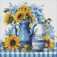 Набір з алмазною мозаїкою "Сонячна кава" 40х40см