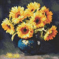 Набір з алмазною мозаїкою "Соняшник в темряві" 40х40см