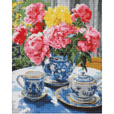Набір з алмазною мозаїкою "Чаювання на веранді" 40х50см