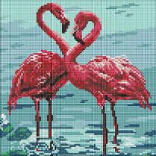 Набір з алмазною мозаїкою "Яскраві фламінго" 30х30см