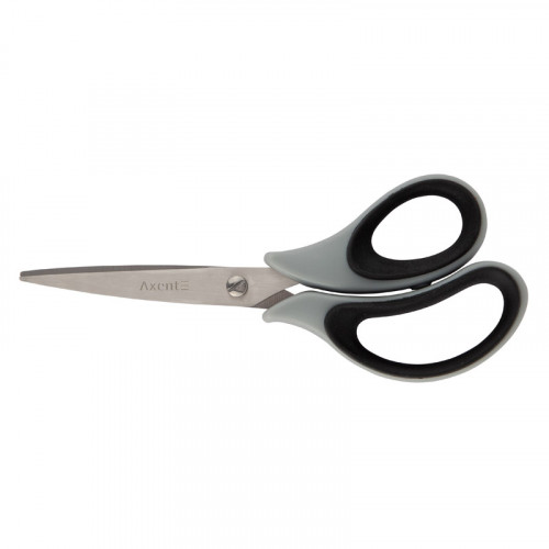 Ножиці офісні AXENT Duoton Soft, 16,5 см, сіро-чорні