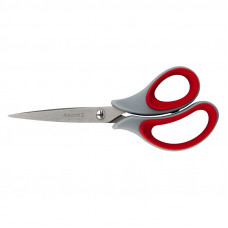 Ножиці офісні AXENT Duoton Soft, 16,5 см, сіро-червоні