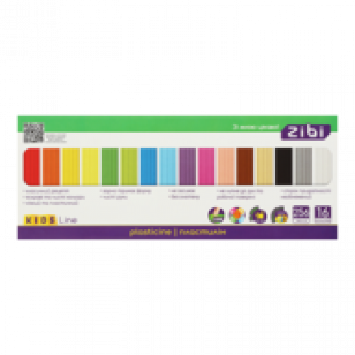 Пластилін ZiBi Kids Line  16 кол., 256 гр