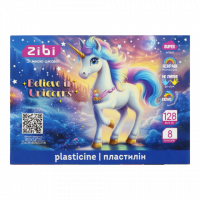 Пластилін ZiBi Kids Line UNICORN  8 кольорів, 128г