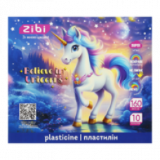 Пластилін ZiBi Kids Line UNICORN 10 кольорів, 160г