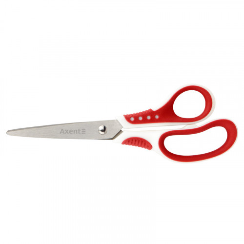 Ножиці офісні AXENT Shell, 18 см, біло-червоні