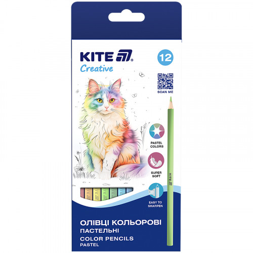 Олівці  12 кол  Kite Creative Pastel