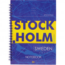 Книга  А5  96арк спіраль тверда обкл AXENT  Stockholm
