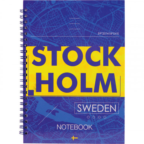 Книга  А5  96арк спіраль тверда обкл AXENT  Stockholm