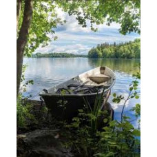 Набір для творчості алмазна картина Човен біля берега Strateg розміром 30х40 см (HEG86060)