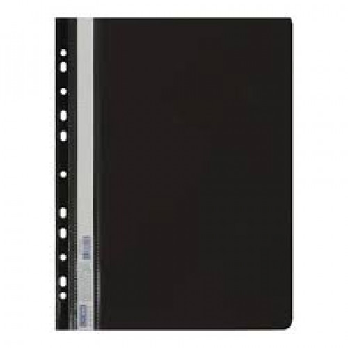 Папка-швидкозшивач з перфорацією, А4, 120/160 мкм, чорний, 12 шт/уп.