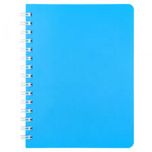 Блокнот А6 60арк спір/бічна BRIGHT пласт.об. блакитний