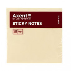 Папір клейкий Axent 75*75 100 арк  жовтий