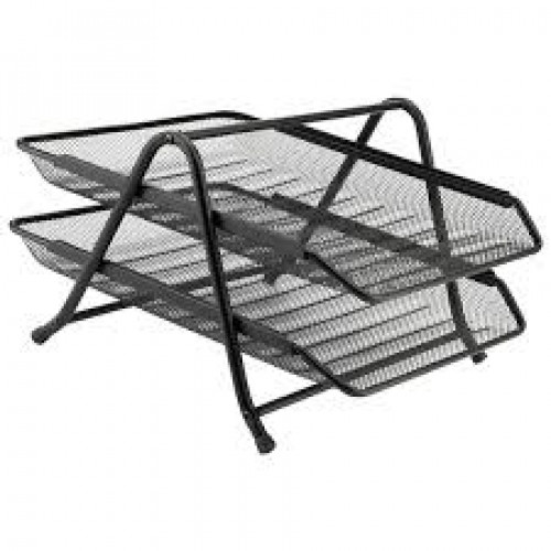 Лоток горизонтальний 2 в 1 металевий чорний 35*29,3