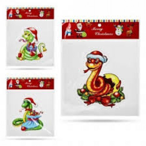 Наклейка новорічна на вікно "Snakes" 16*14см