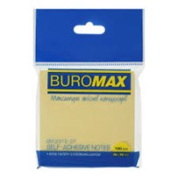 Папір клейкий BUROMAX 76*76 100 арк жовтий