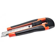 Ніж канц KLERK великий 18мм гумові вставки, мет/нап червоний